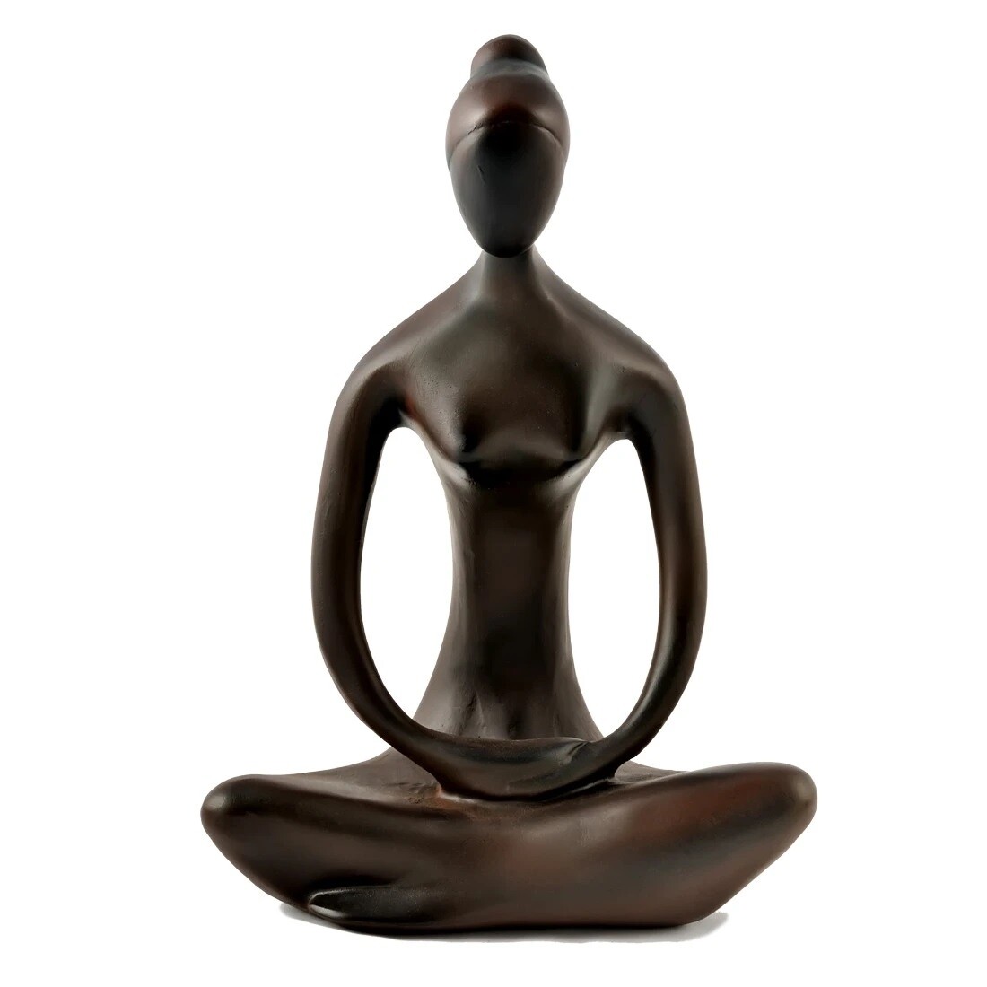 Yoga Goddess Meditating Statue 41434 Full Lotus 8.3&Prime; H Resin Brown
