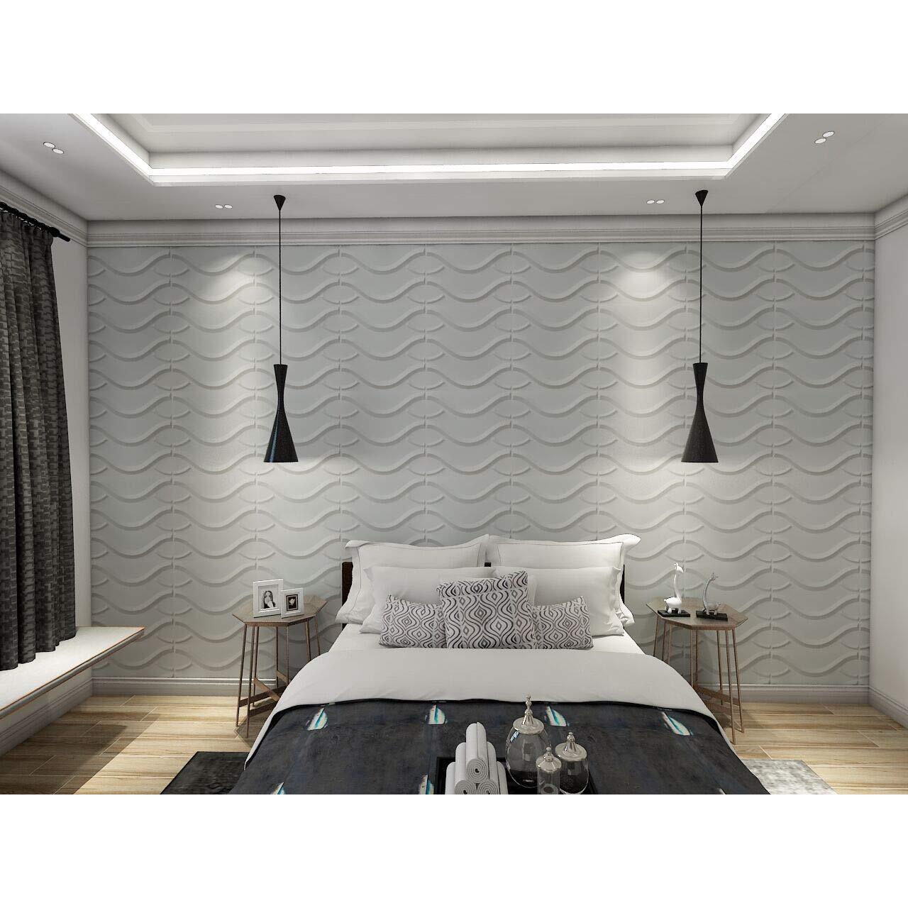 Art3d Decorative 3D PVC Wall Panel for Interior Décor, 12-Pack 19.7 x 19.7 in