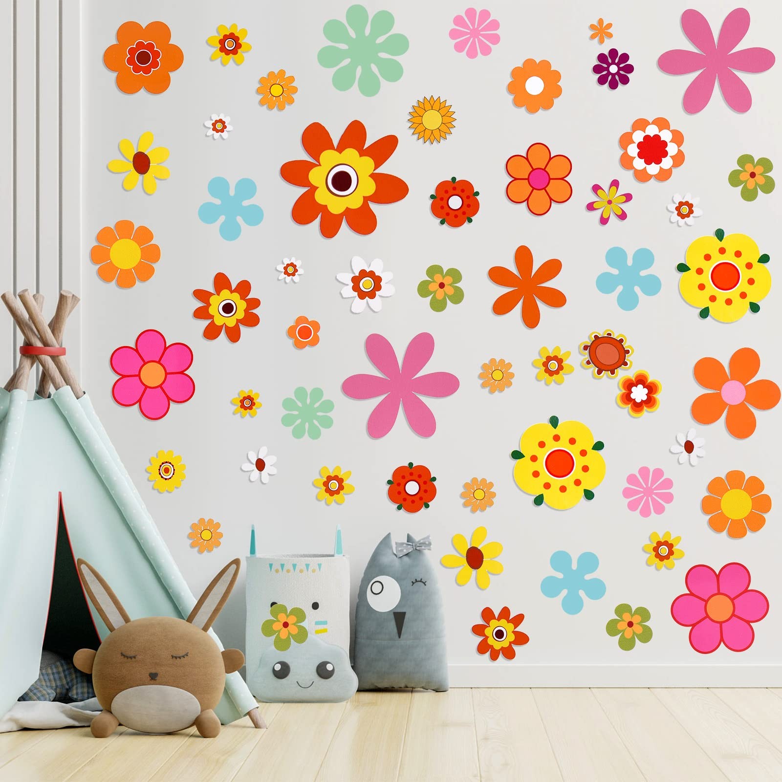 Daisy Stickers 135 Pcs Flower Car Decals 60&rsquo;s Hippie Stickers Daisy Vinyl Ret…