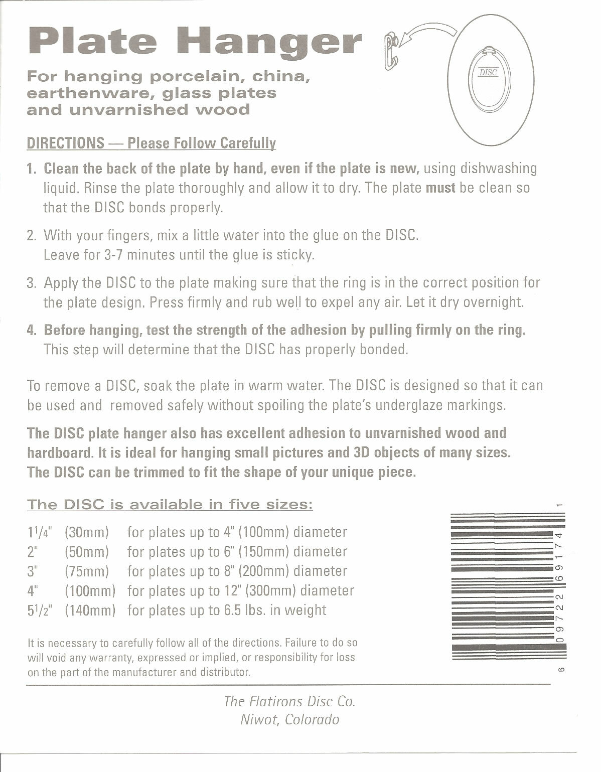 Disc Adhesive Plate Hangers Small Assorted Set of 2×1.25&Prime;, 2×2&Prime;, and 2×3&Prime;