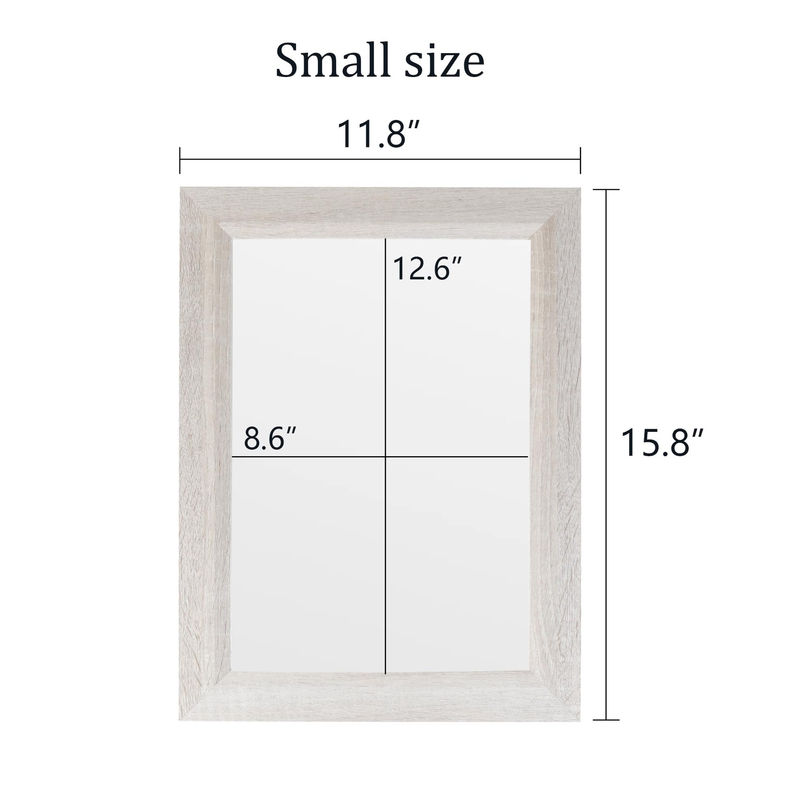 Small Rustic White Bathroom Mirror, 11.8×15.8inch Wooden Frame Rectangle Wall…