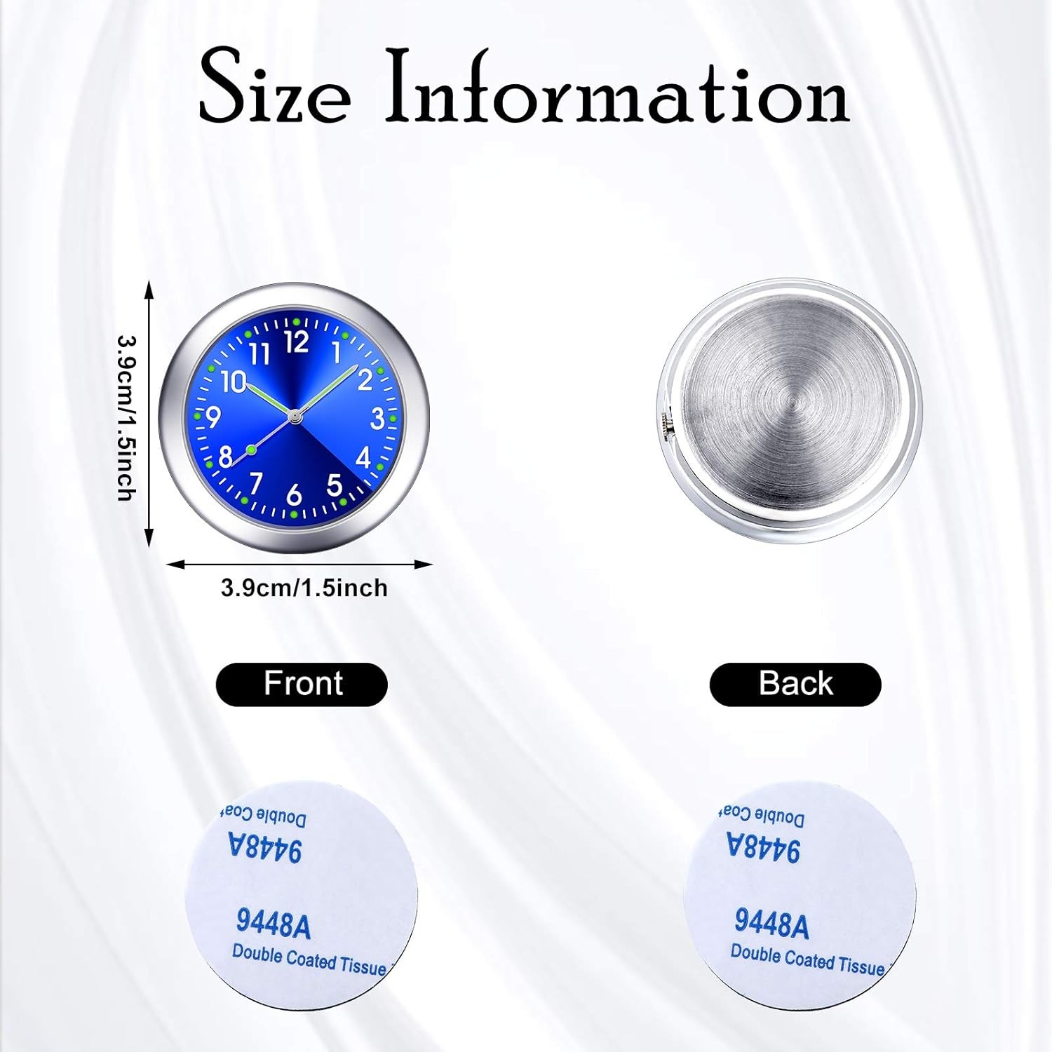 Mini Car Dashboard Clock Vehicle Luminous Clock with Adhesive for Boat Truck SUV