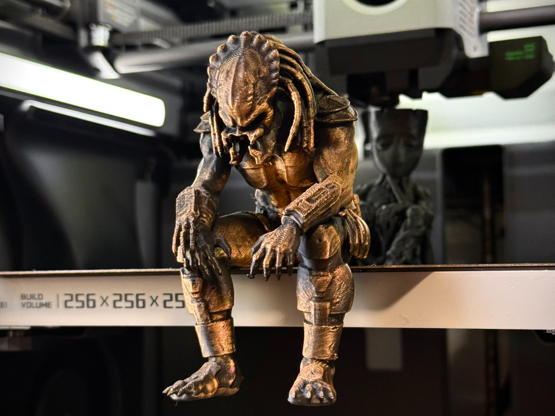 Sad Predator Figurine sitting on a ledge 3D Printed Shelf Sitter