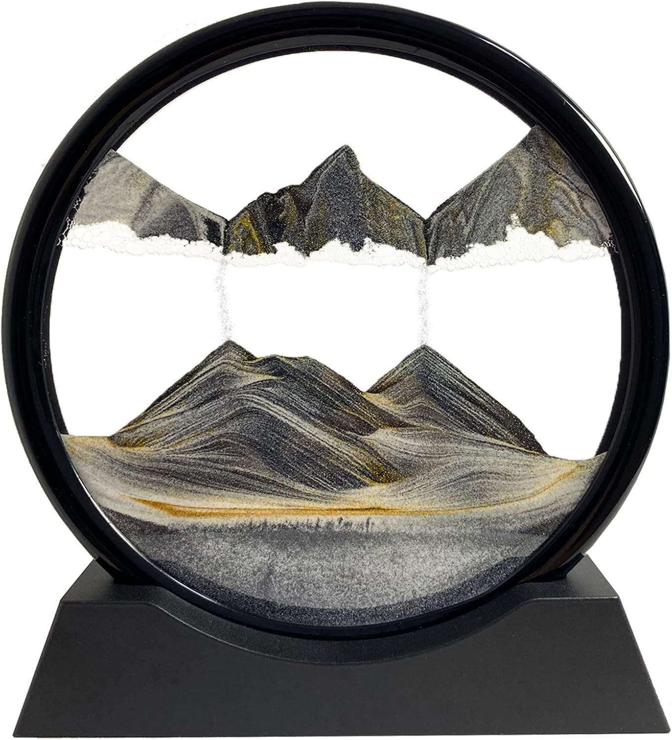SANDCLE Moving Sand Art Picture – Sand Art Liquid Motion 3D Deep Sea Sandscape,