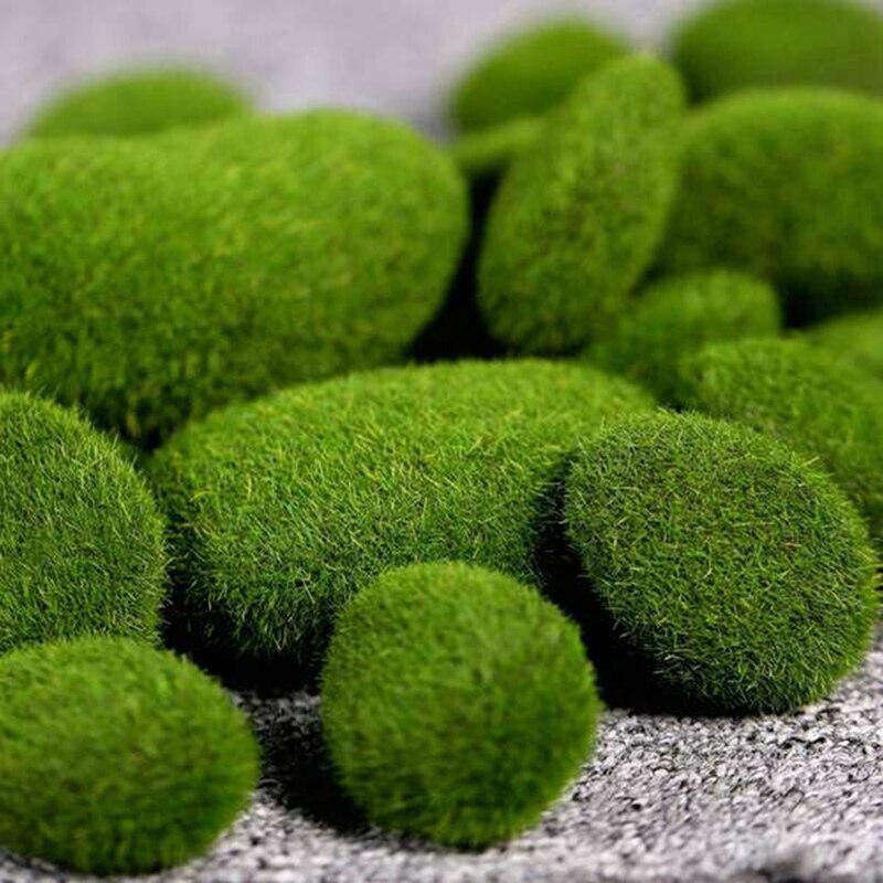 Miniature Fairy Garden Faux Moss Rocks 3 Sizes – Set of 10 – Buy 3 Save $5