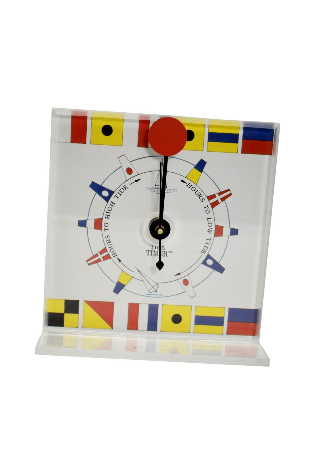 Tide Timer Nautical Flag Tide Clock Table Shelf Quartz 6in Plastic Multicolor
