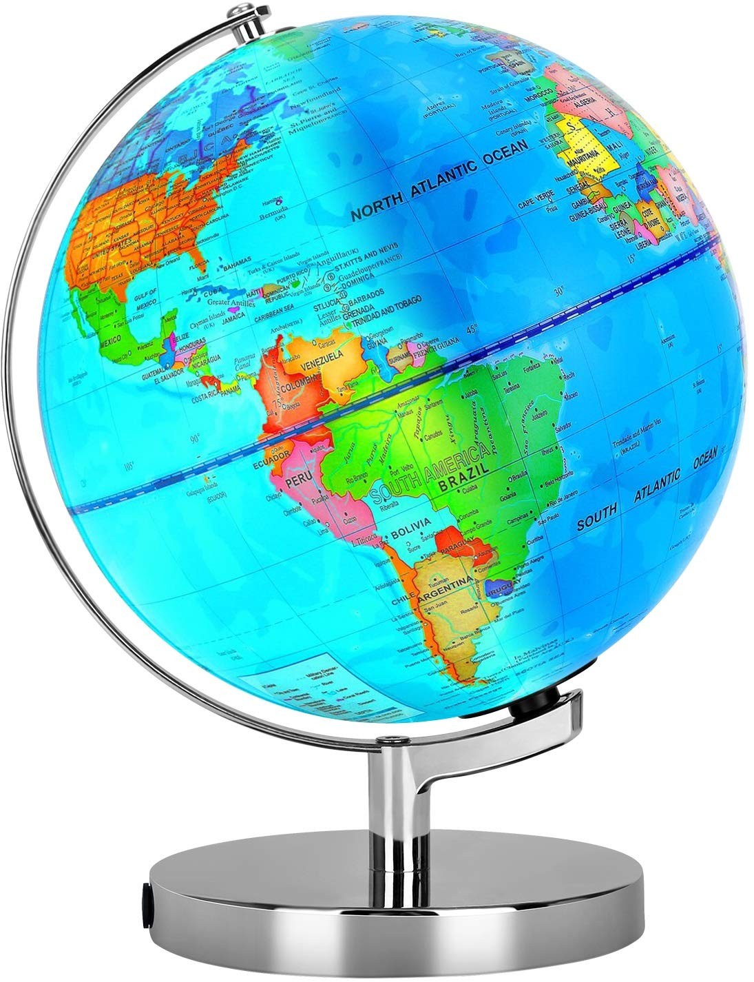 6 in1 Illuminated Large World Globe for Kids & Adults All Ages High Clear Map…