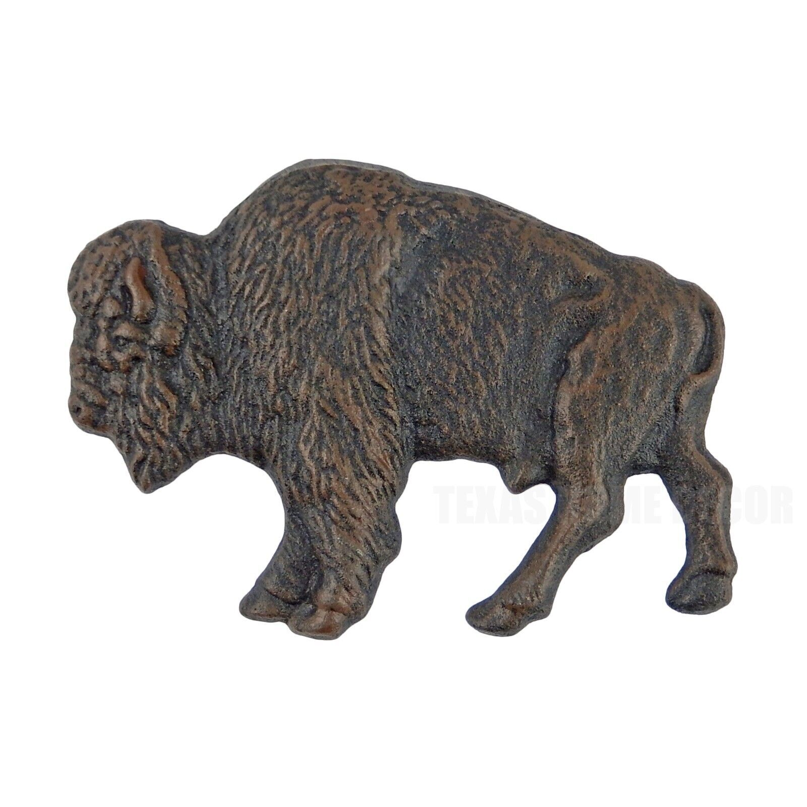 American Bison Buffalo Wall Decor Plaque Cast Iron Figurine Rustic Brown 7 x 5&Prime;