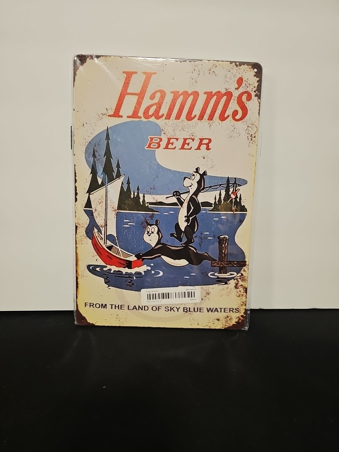 Hamm&rsquo;s Beer Bear Bar Pub Happy Vintage look Rustic Metal Sign 8 x12 Inches
