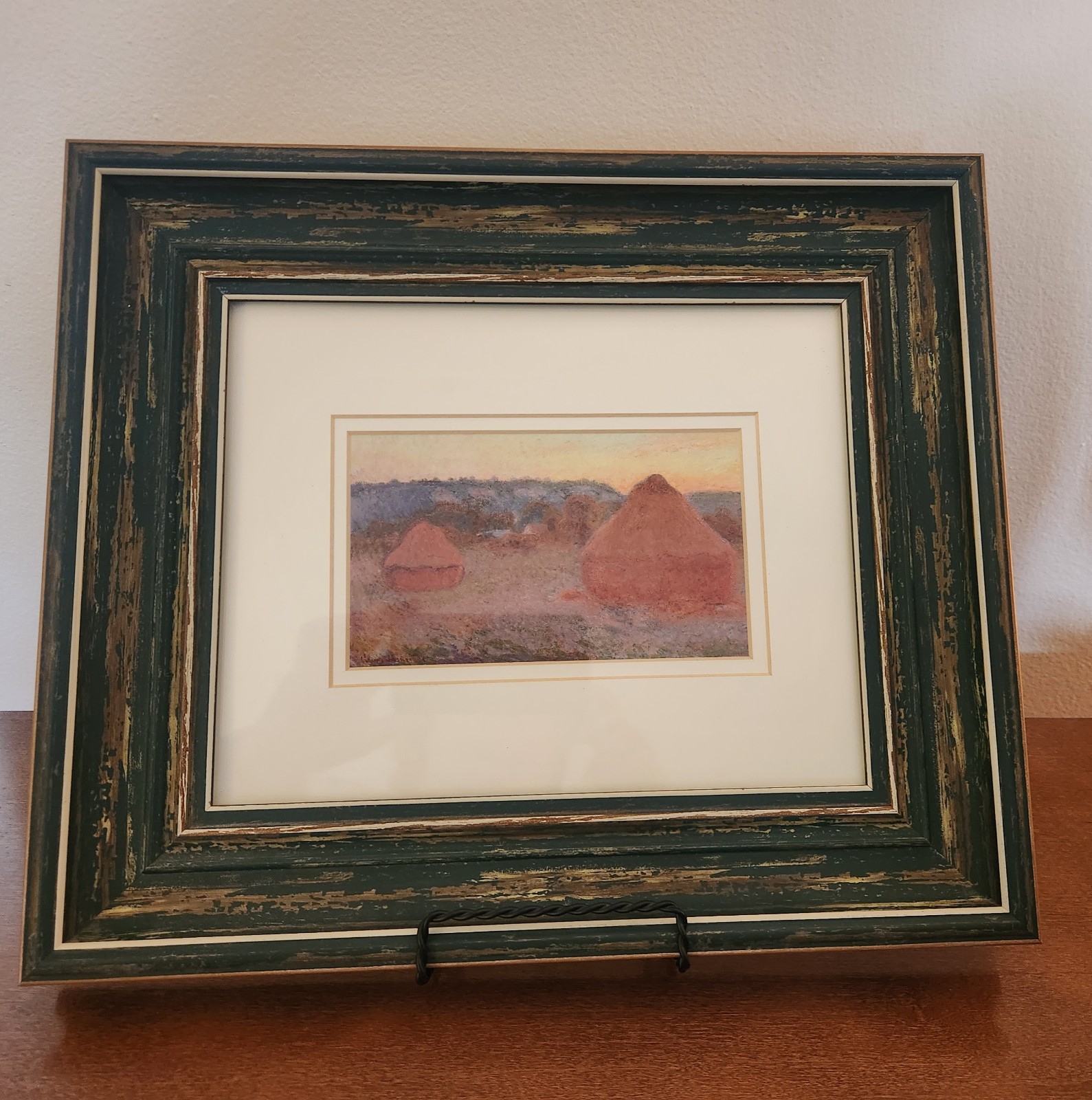 Claude Monet Framsd Art Print 12&Prime;×14&Prime; – Stack of Wheat (End of Day, Autumn)