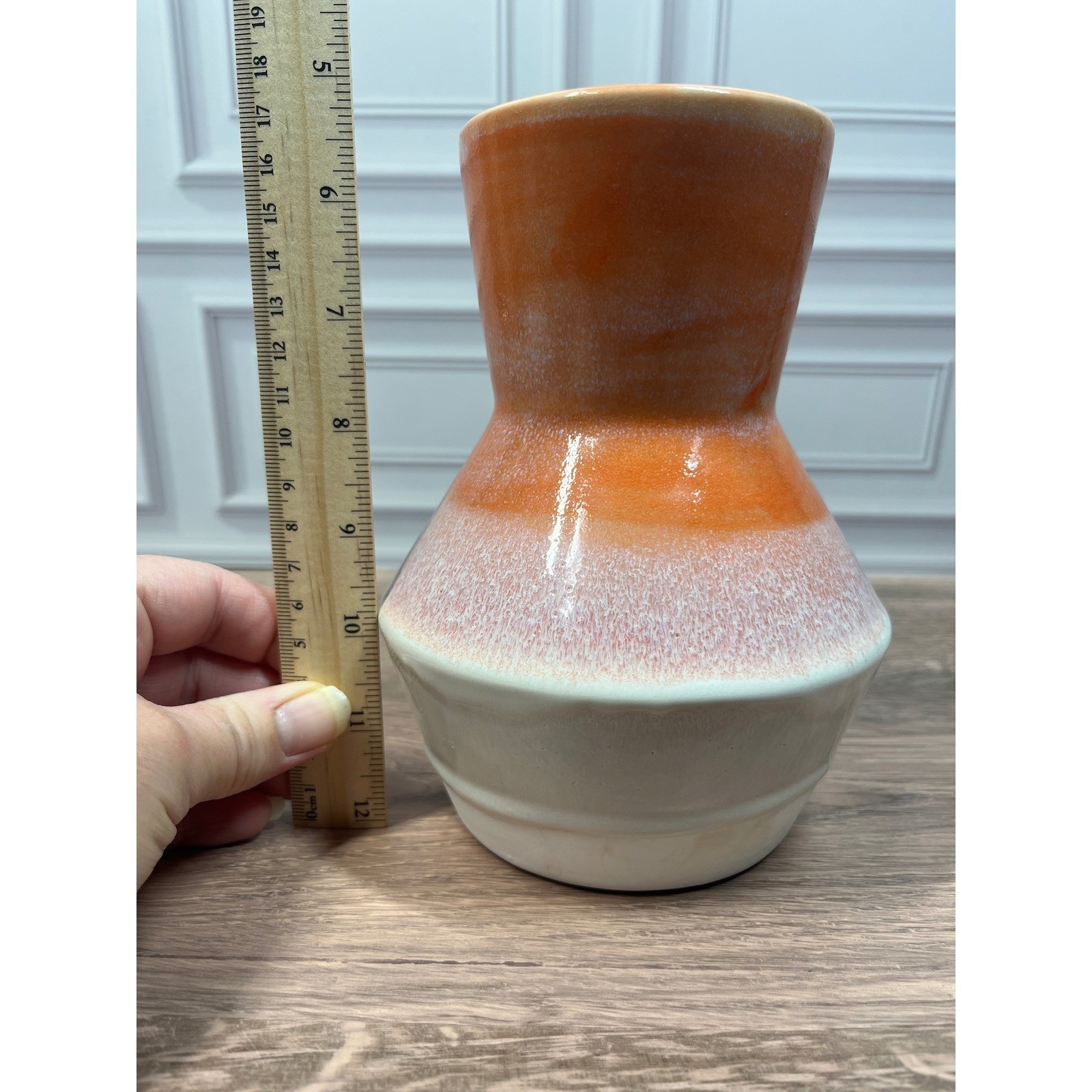 Project 62 Reactive Pottery Vase Orange White Glazed Ceramic Decorative Pottery