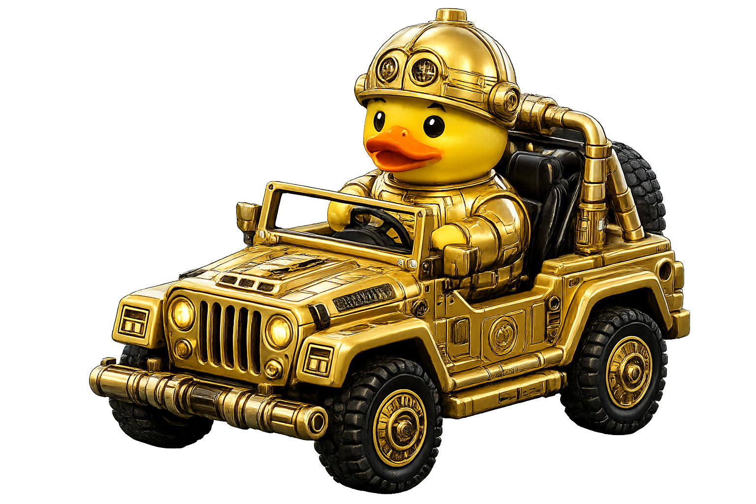 C-3PO Droid Rubber Duck Jeep Sticker Gold Sci-Fi Robot Duck Decal