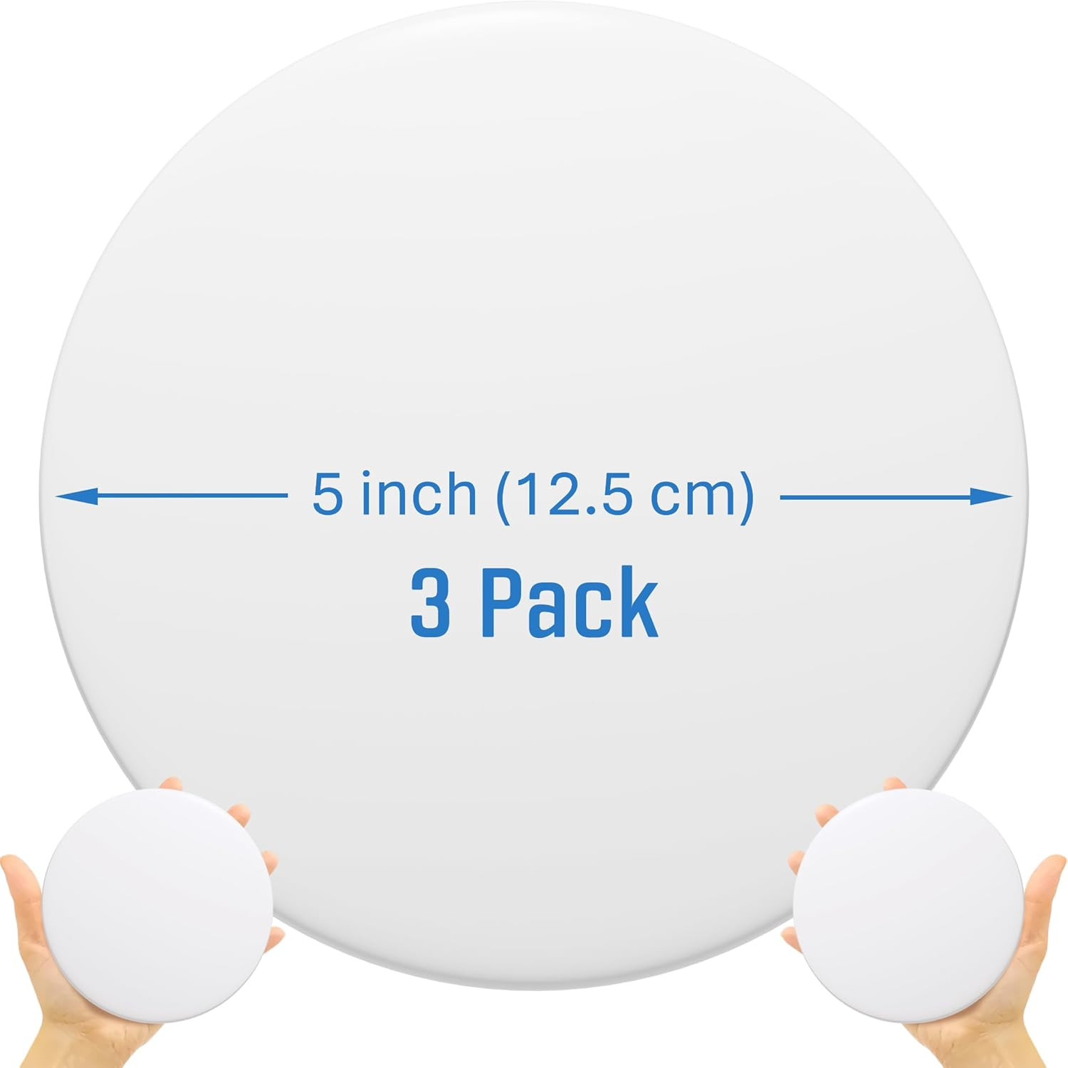 Wall & Door Handle Stopper 5&Prime; Set of 3 Pieces White Rubber Door Knob, round Wall