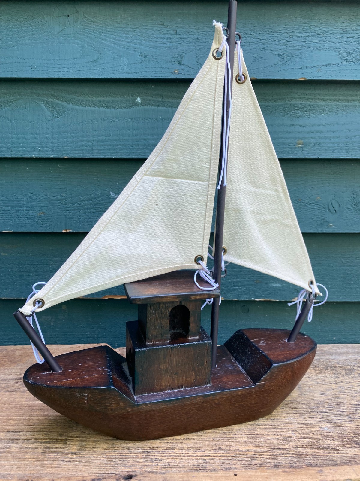 Decorative Wooden Sailboat. Nautical Home Decor. 17&Prime; Tall X 3&Prime; Wide X 12&Prime; Long