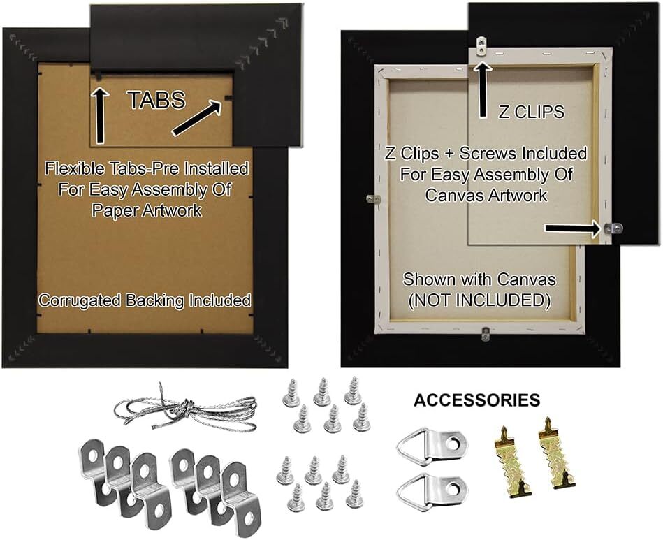 Custom Matted Picture Poster Frame & Mat 1-1/8&Prime; Brown Modern 313VIII 16×20 24×36