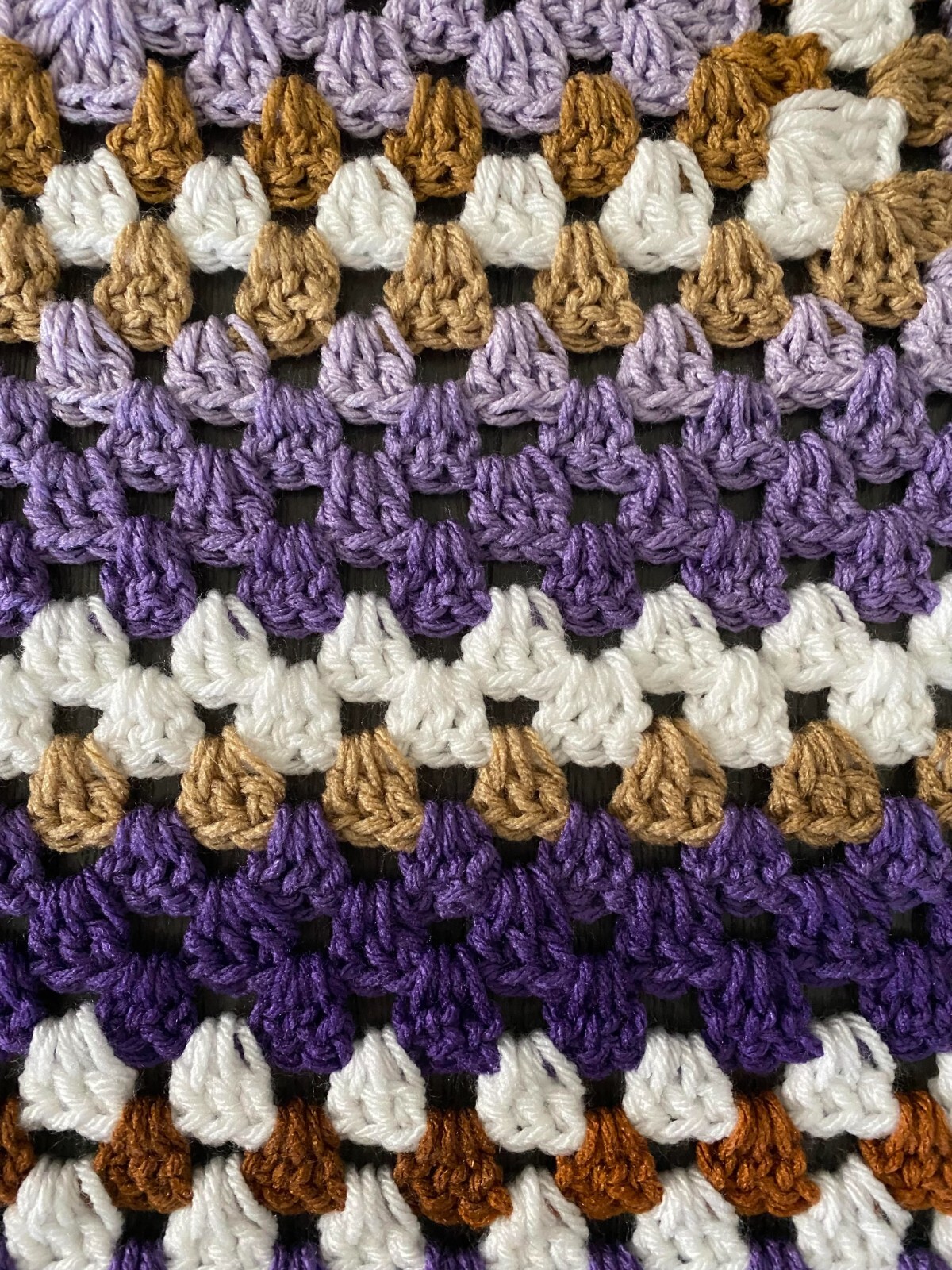 VTG Handmade Granny Crochet Blanket Throw Afghan 35×36 Warm, Colorful Purples
