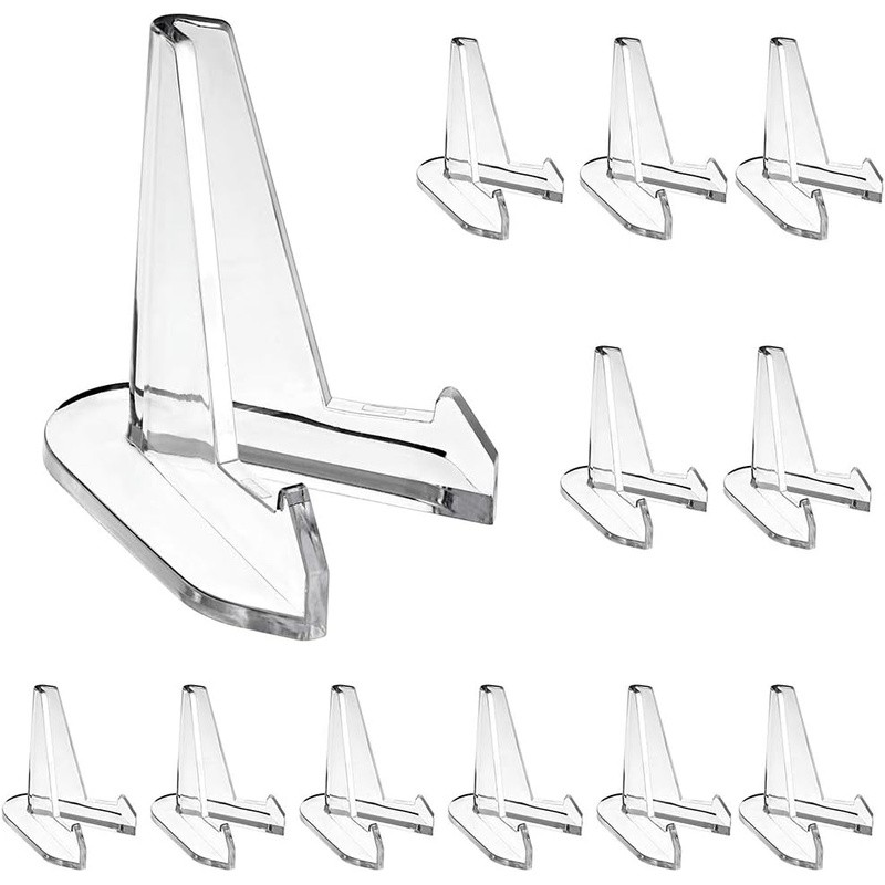 Acrylic Easel Stands 12pcs Multipurpose Display Collectibles Medals Coins Cards
