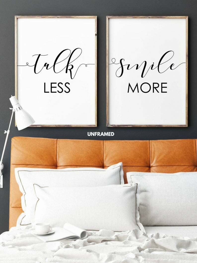 Talk Less, Smile More, Hamilton the Musical, Set of 2 Prints, Minimalist Art