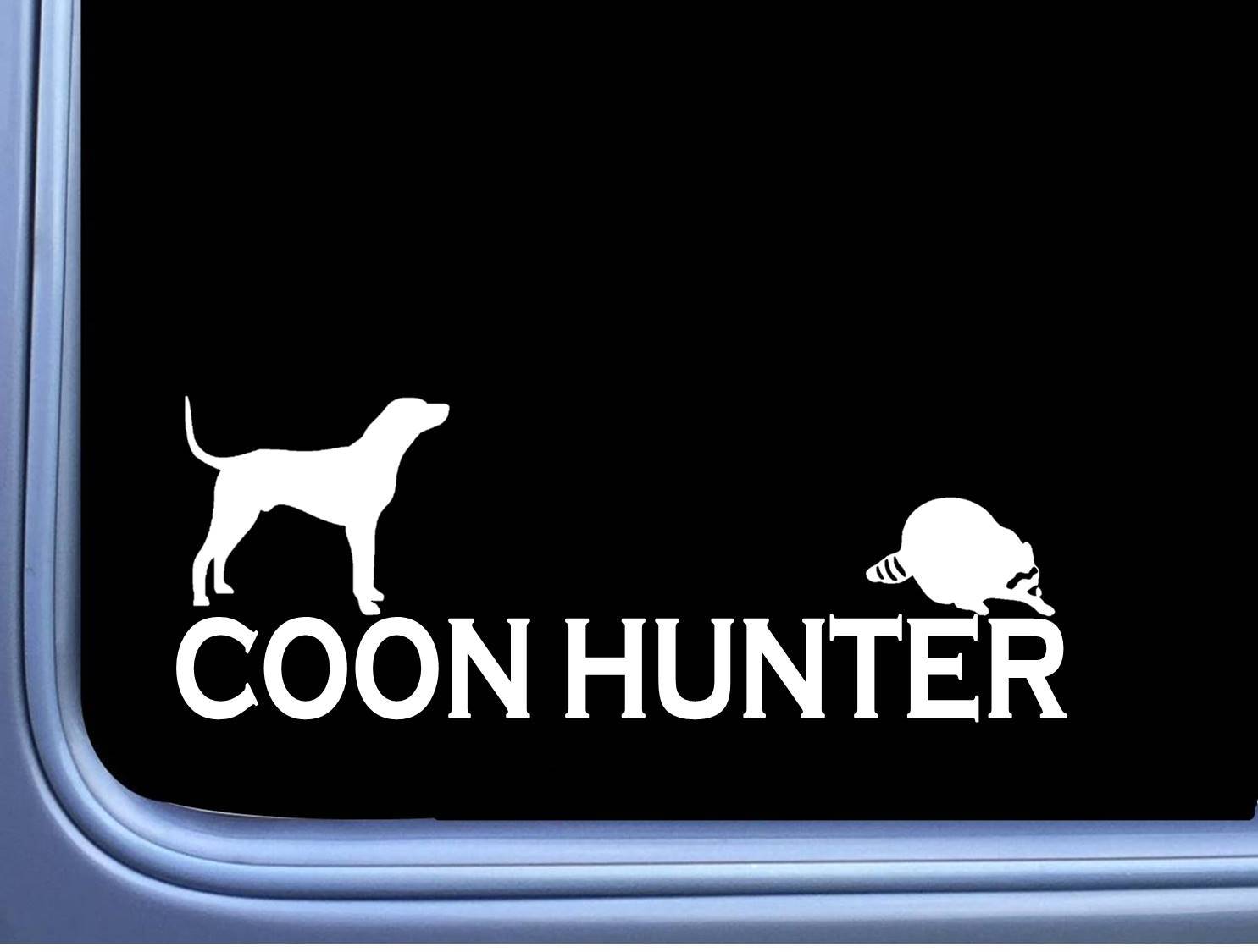 Coon Hunter L790 8 inch Sticker dog box coonhound squall Decal