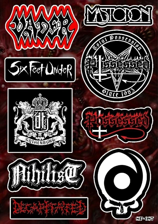 Death Metal Sticker Pack | Vader Six Feet Under Nihilist Mastodon Possessed Band