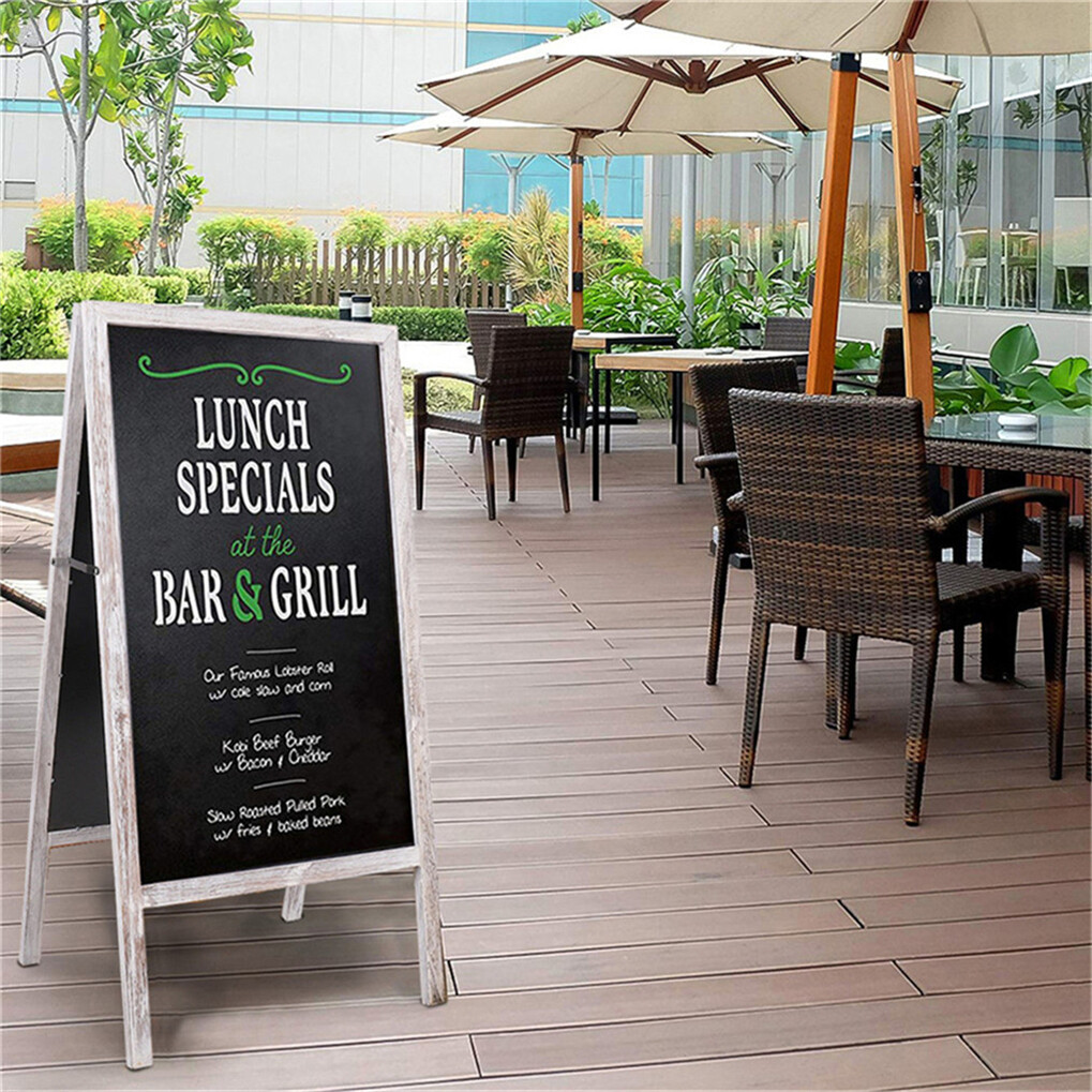 Large Outdoor Double Side Sidewalk Wooden A Frame Chalkboard Magnetic Sign Board