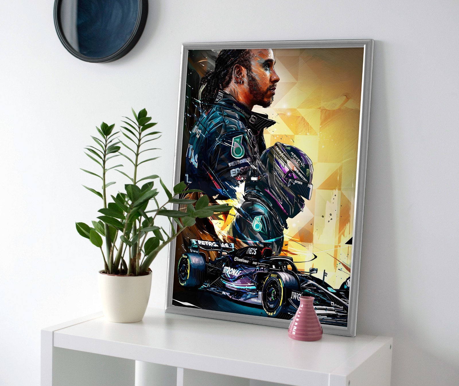 Lewis Hamilton Poster or Canvas – Formula 1 Lewis Hamilton Wall Art F1 Racing