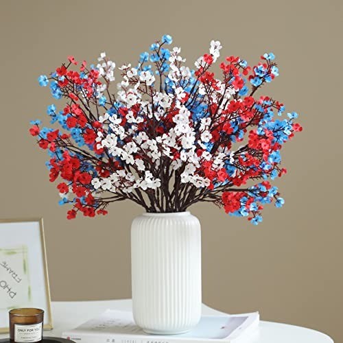 Realistic Silk Baby&rsquo;s Breath in Patriotic Colors – Perfect for Independence Day