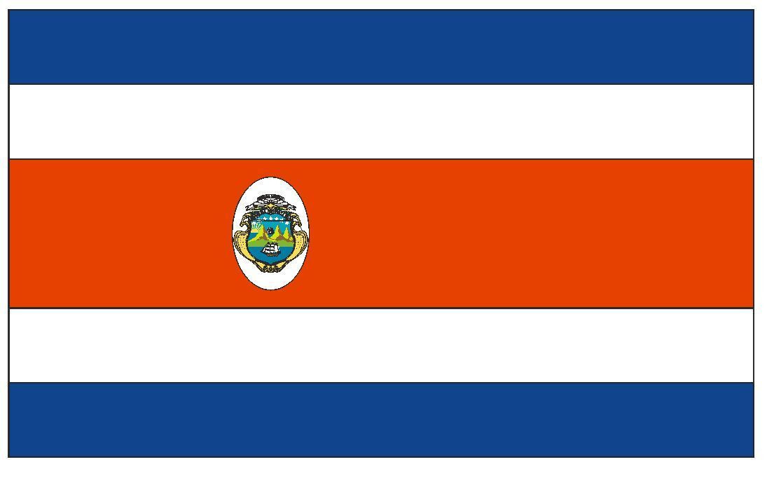 Costa Rica International Flag Sticker Decal F119