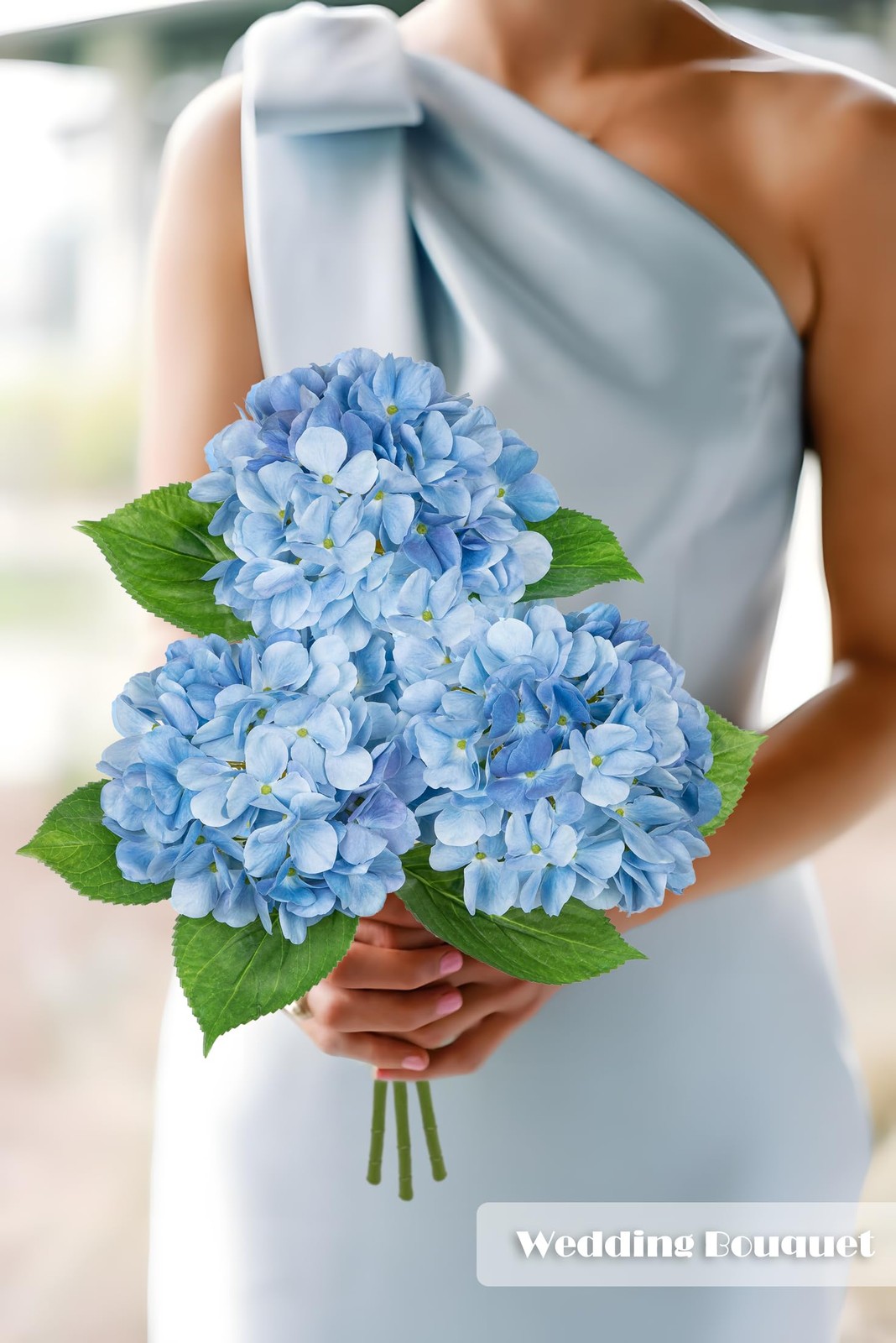 3Pcs Blue Hydrangea Artificial Flowers 19.7 in Real Touch Faux Hydrangea Stem…
