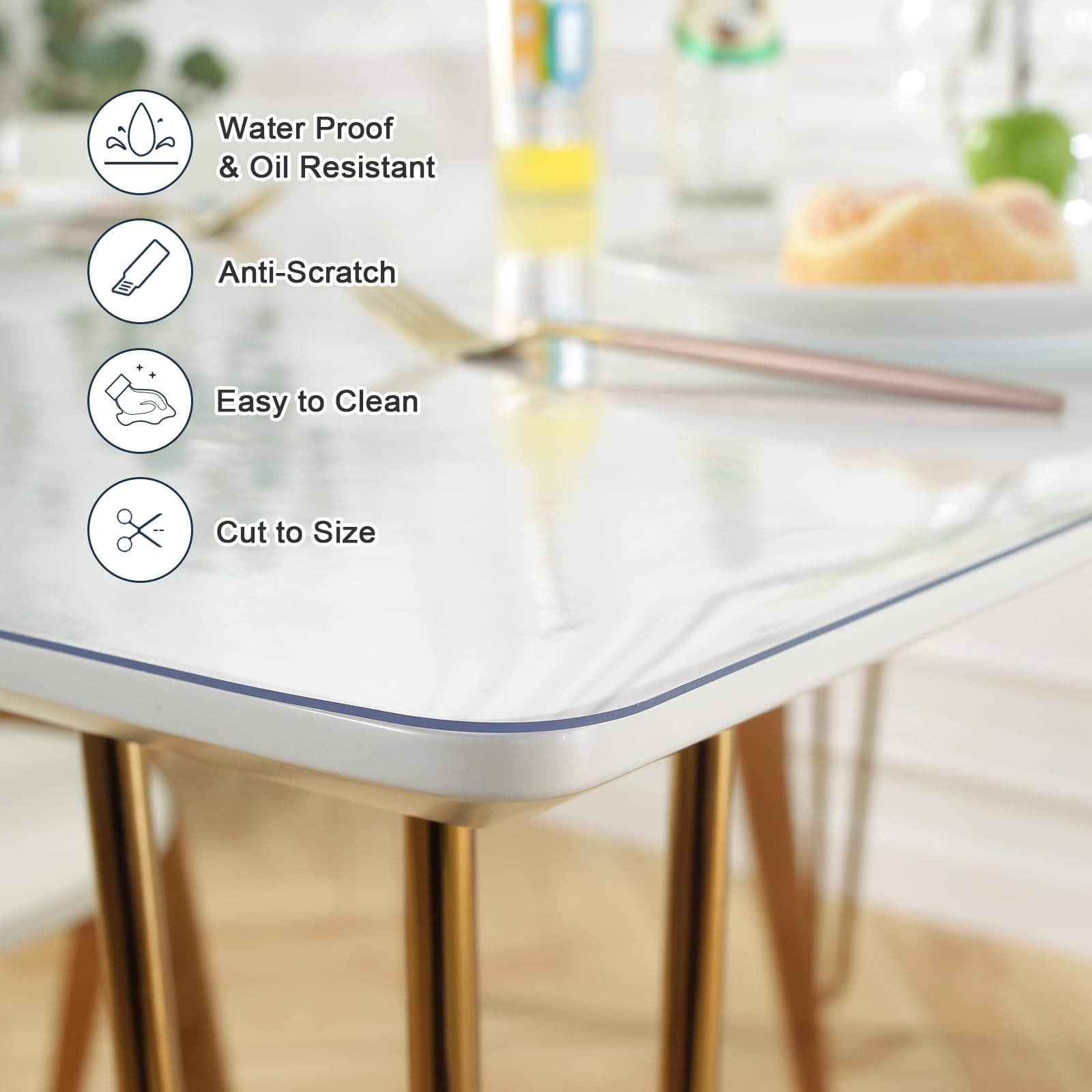 Lovepads Clear Table Cover Protector 44 X 108 Inch 1.5Mm Thick Plastic Table