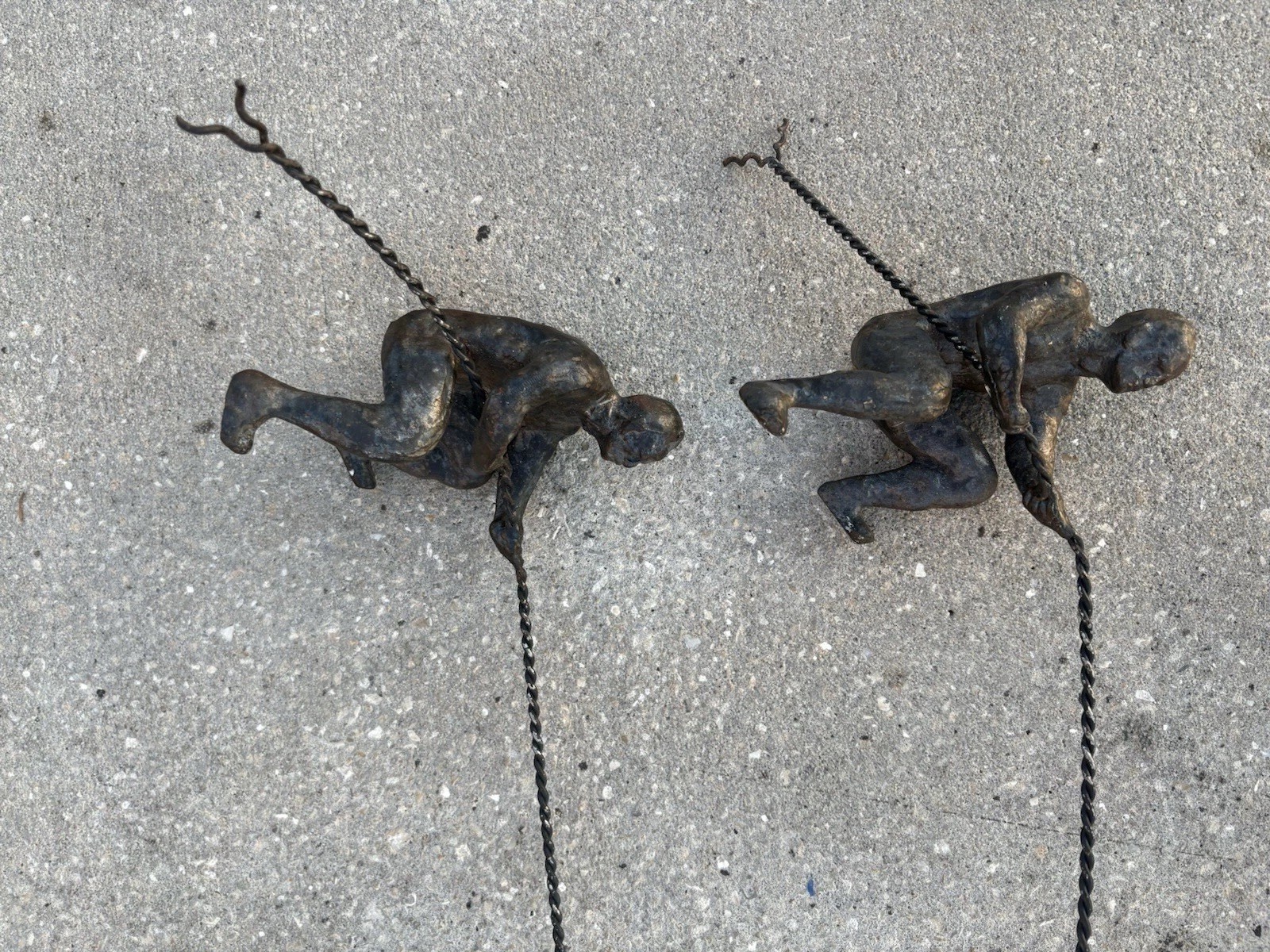 Bronze Style Global Views Climbing Man Wall Sculptures Lot of 2 Inches 42”long