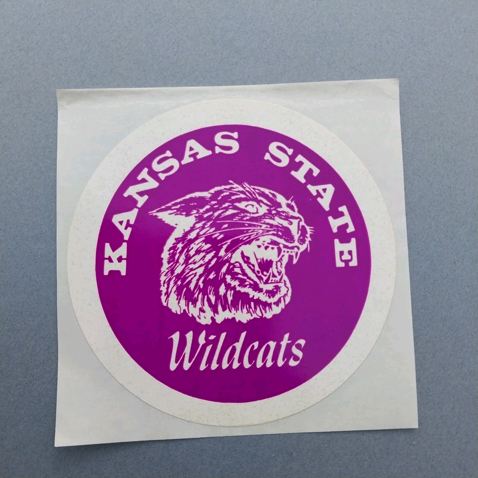 KS Kansas State Wildcats Retro Mascot Glossy Paper Sticker Decal 3 1/2&Prime;