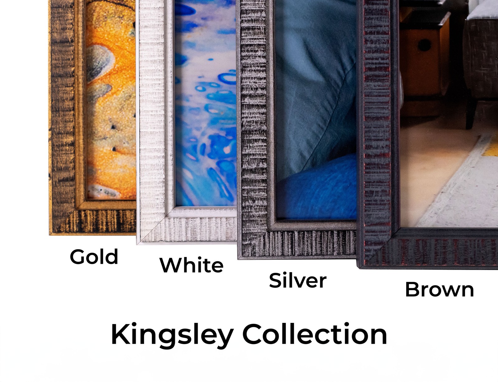 15×39 Frame Silver Grey Distressed Solid Wood Picture Frame | 0.75 Inch Moulding