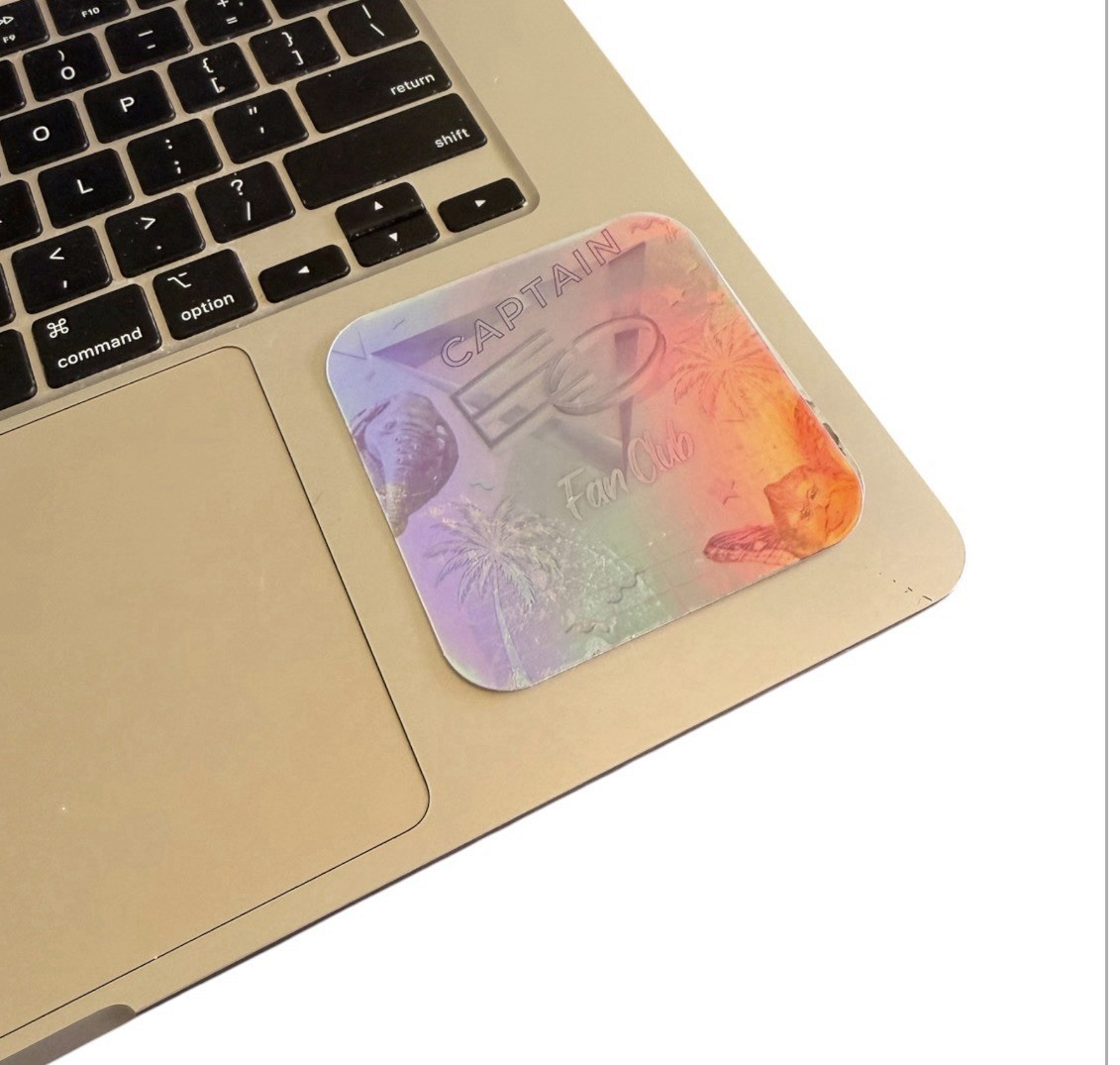 4×4, 3×3 2×2 Captain EO & Fuzzball Captain Hologram Sticker Homemade FREE SHIP
