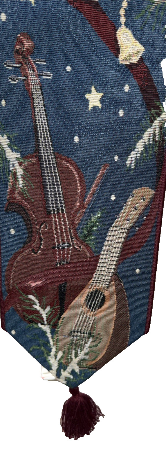 Christmas Holiday Tapestry Bell Pull Wall Hanging Star Lantern