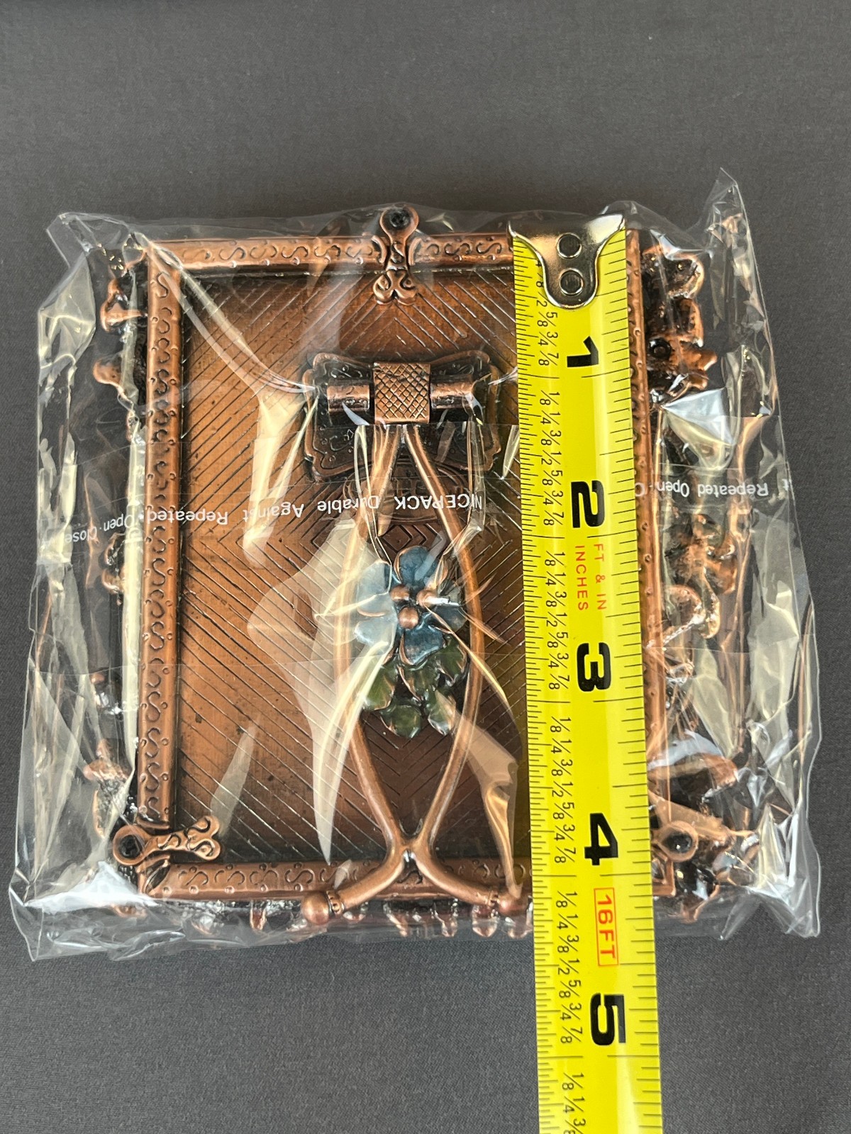 New Ciel Enamel & Swarovski Floral Crystal Photo Frame 4 ½” x 4” w/Box (D)