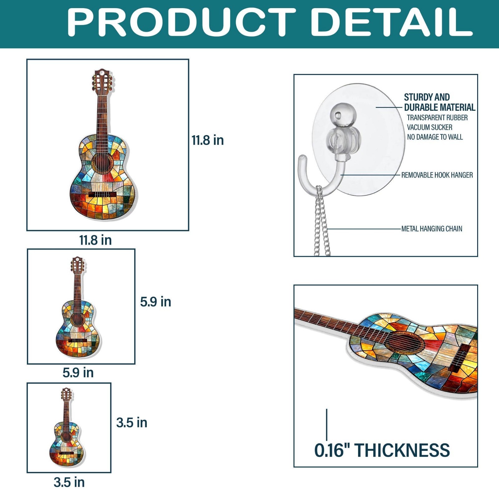 Personalized Guitar suncatcher Window hanging Musical Instrument acrylic decor