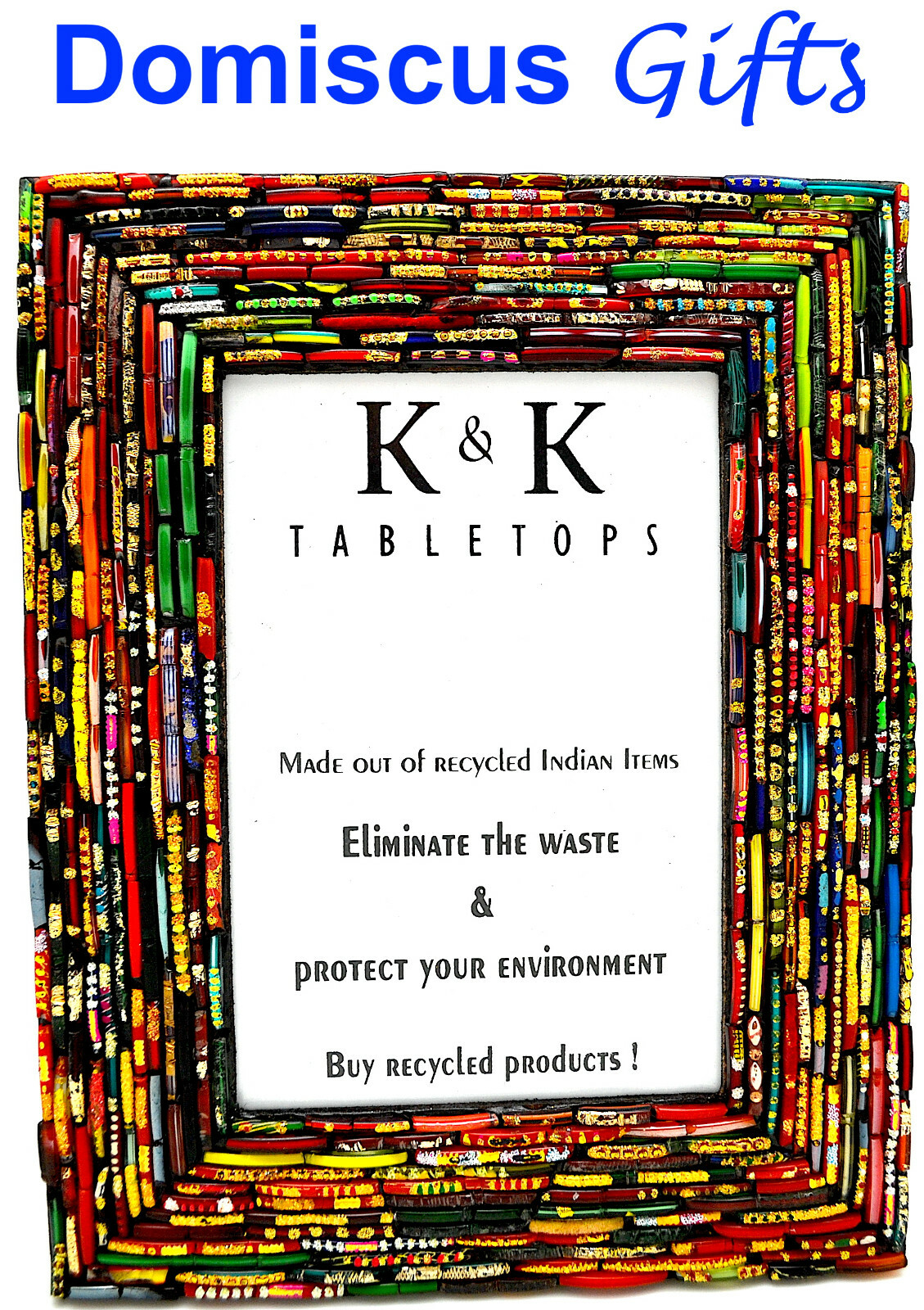 9&Prime; New! Multi-Color Recycled Bangles 4X6 Picture Photo Frame Art