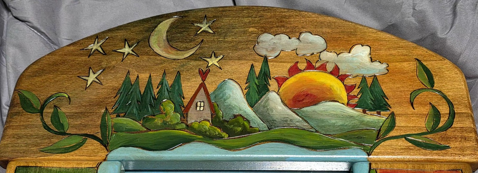 Sticks Handmade Wooden Wall Mirror « Go To the Mountains » Theme