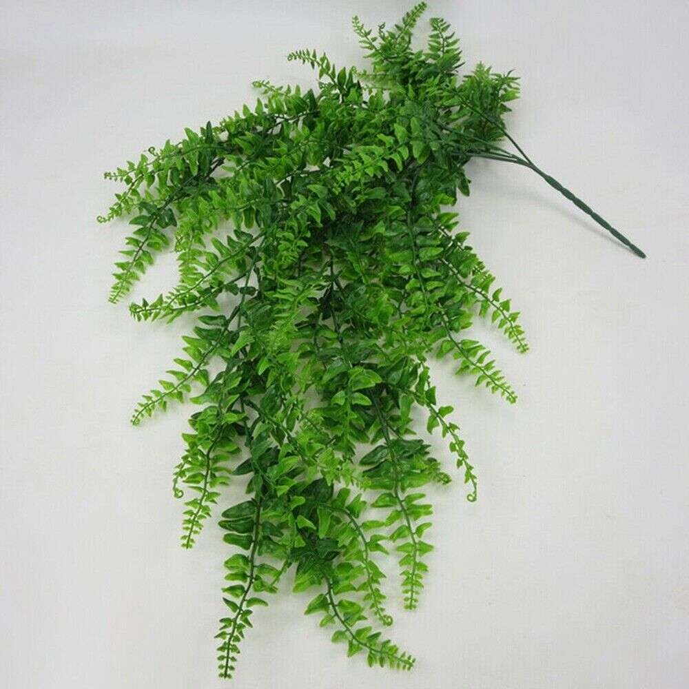 2Pcs Set Artificial Plants Vines Boston Fern Persian Rattan Greenery Fake Ferns