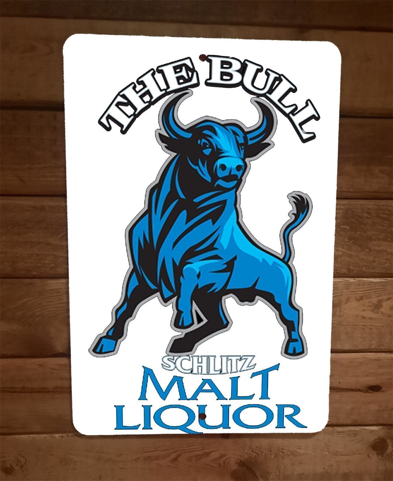 The Bull Schlitz Beer Malt Liquor 8×12 Metal Wall Bar Sign Poster