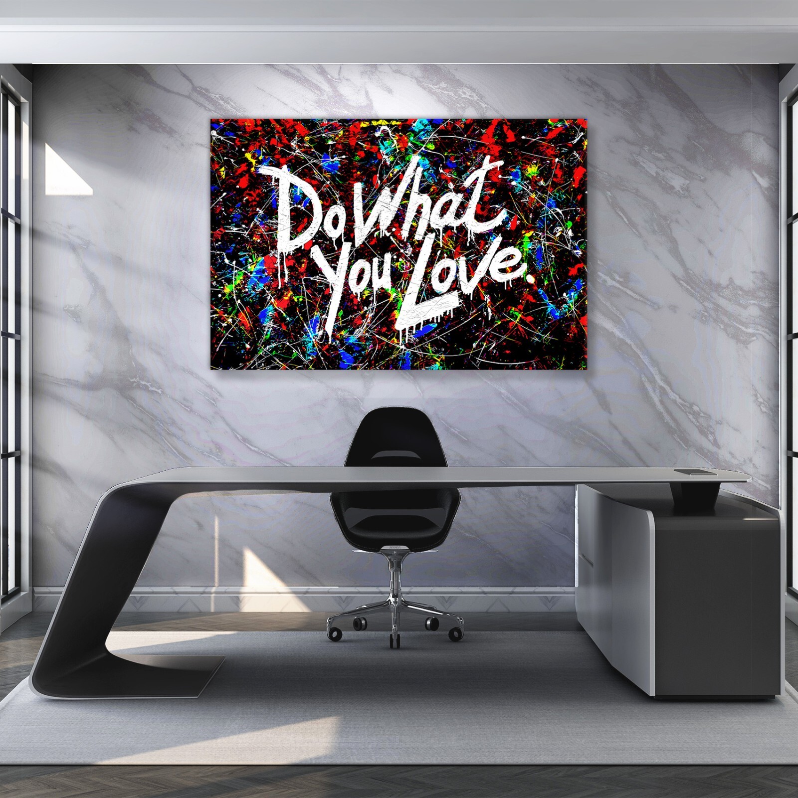 Colorful Abstract Canvas Wall Art BANKSY Do What You Love CANVAS Graffiti Print