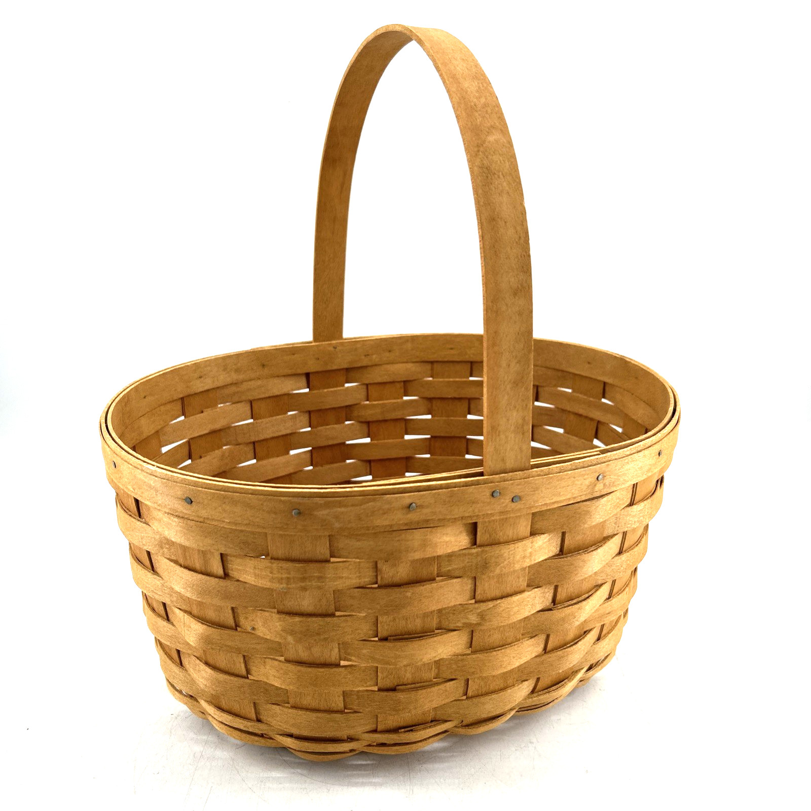 2008 Longaberger Light Brown Oval Spring Basket 11×9&Prime;