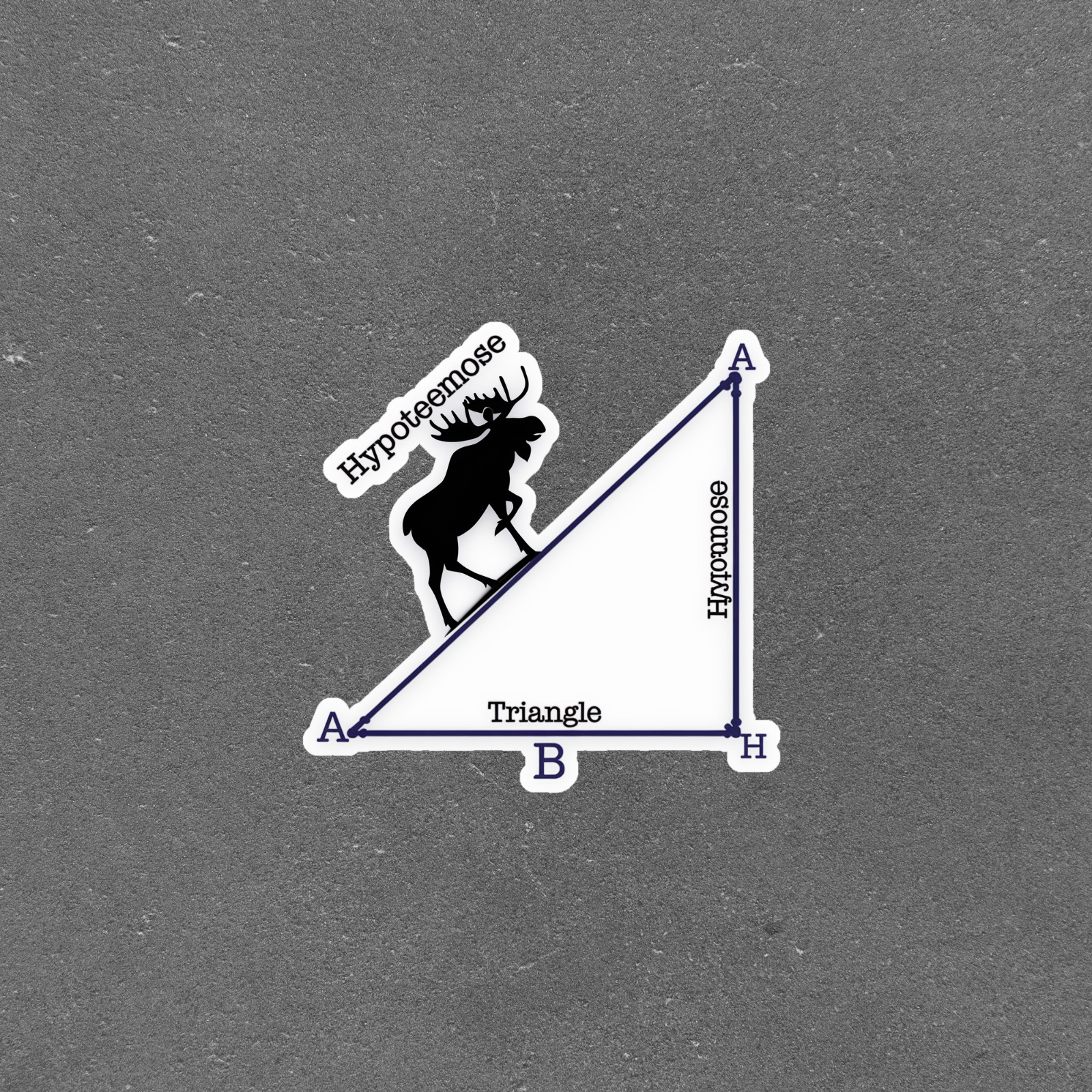 Moose Hypotenuse Math Pun Sticker for Students Teachers #5864