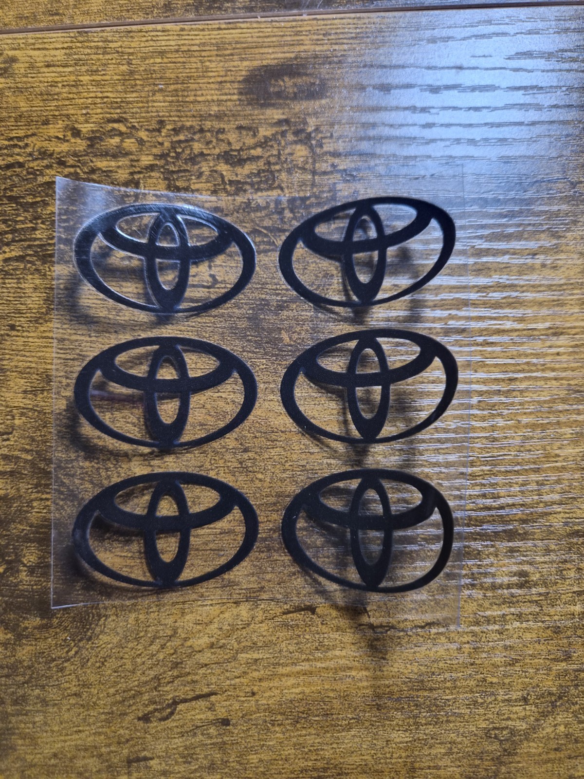 6 pc. T LOGO 2&Prime; BLACK UV DTF Decal Sticker waterproof USA NOT VINYL