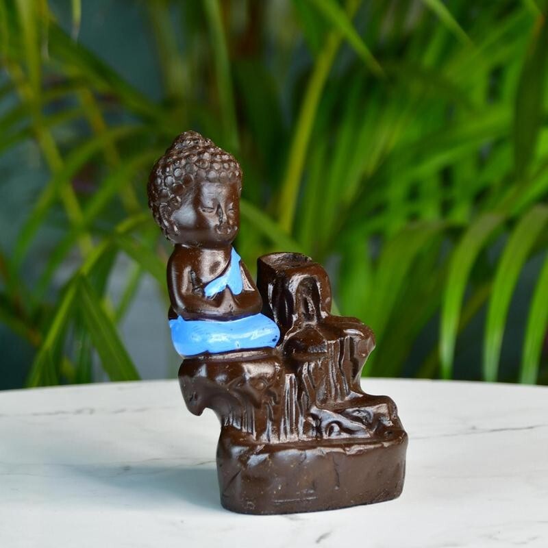 Sowpeace Brown Buddha Figurine – 7cm Resin Table Decor, Gift for Home
