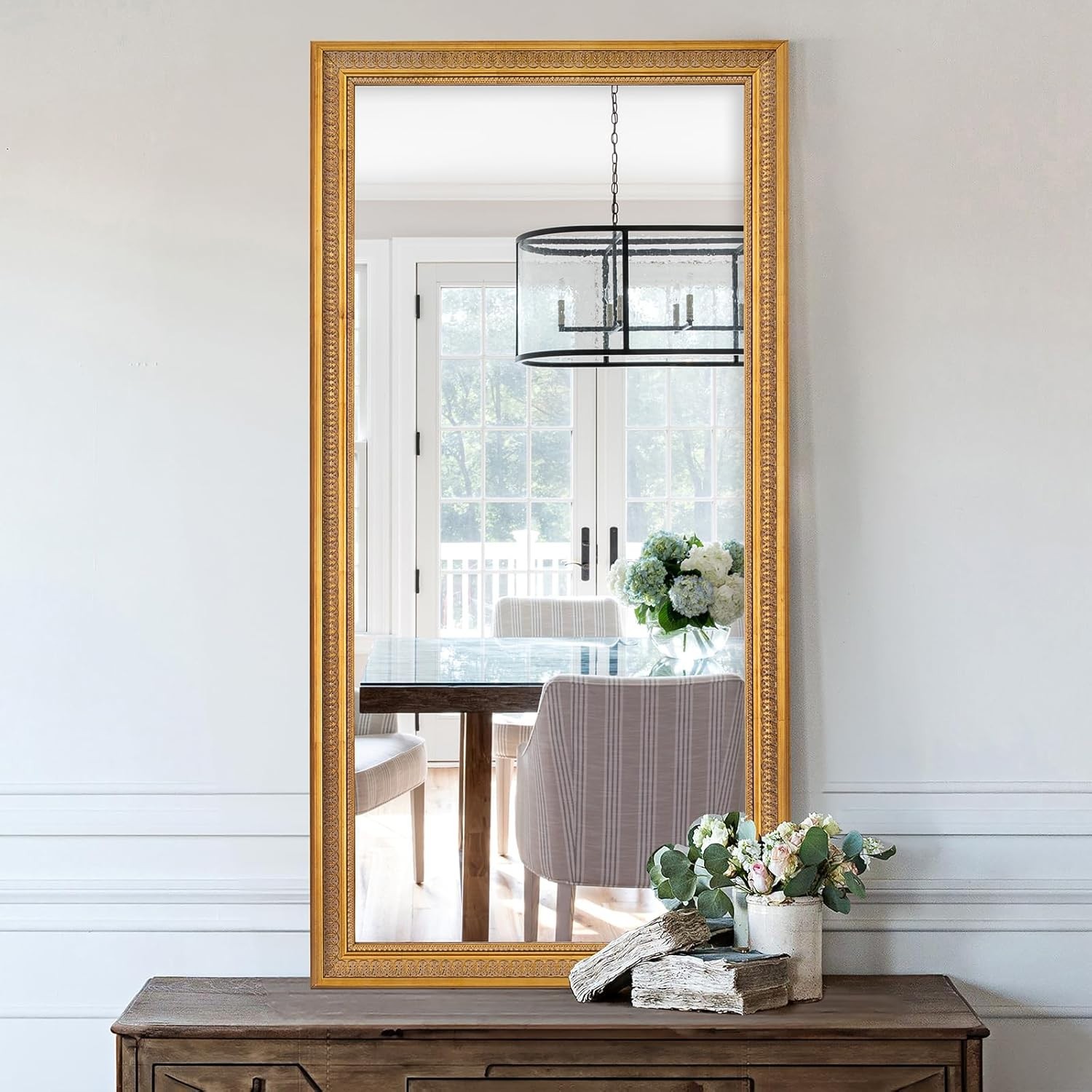 Large Antique Gold Mirror 52.4 »x29 » for Living Room, Bathroom, Entryway