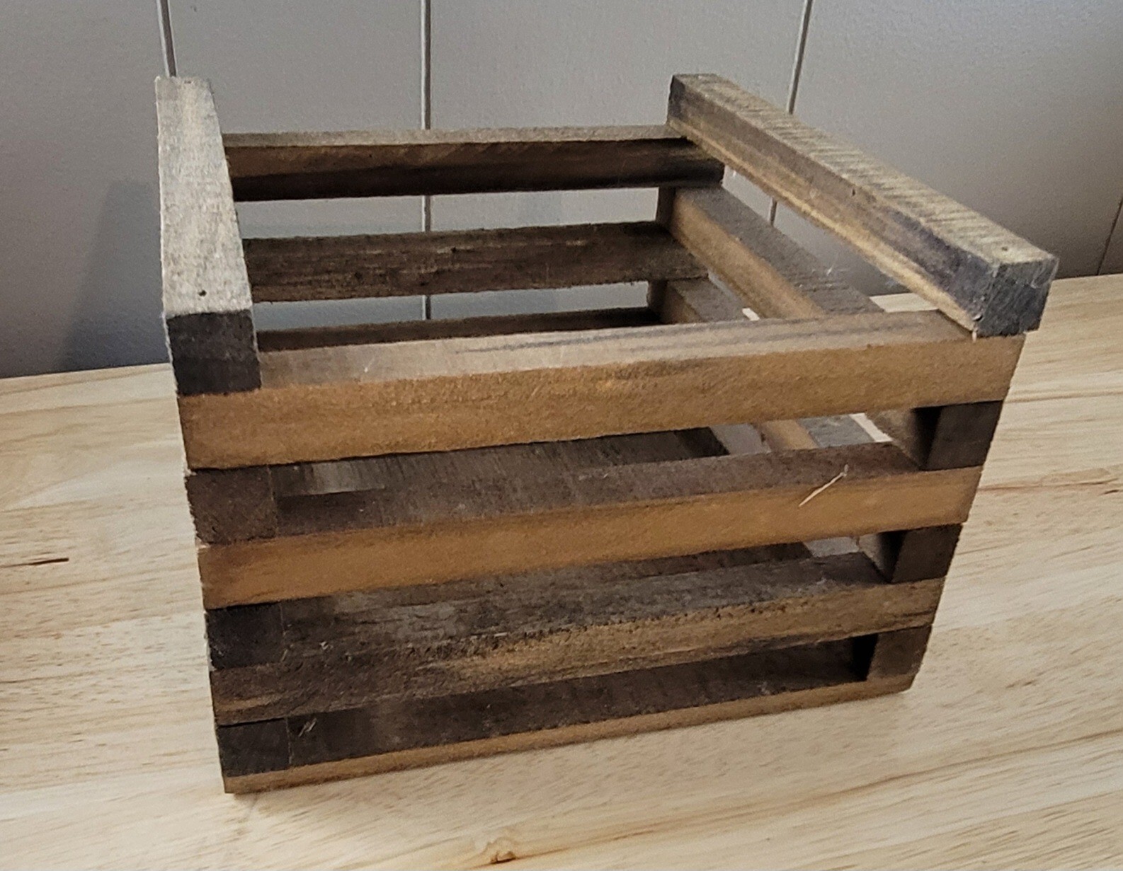 7.5&Prime;x5&Prime; WOOD SQUARE CRATE BOX 2 Piece With Lid Craft-Decor-Gifts