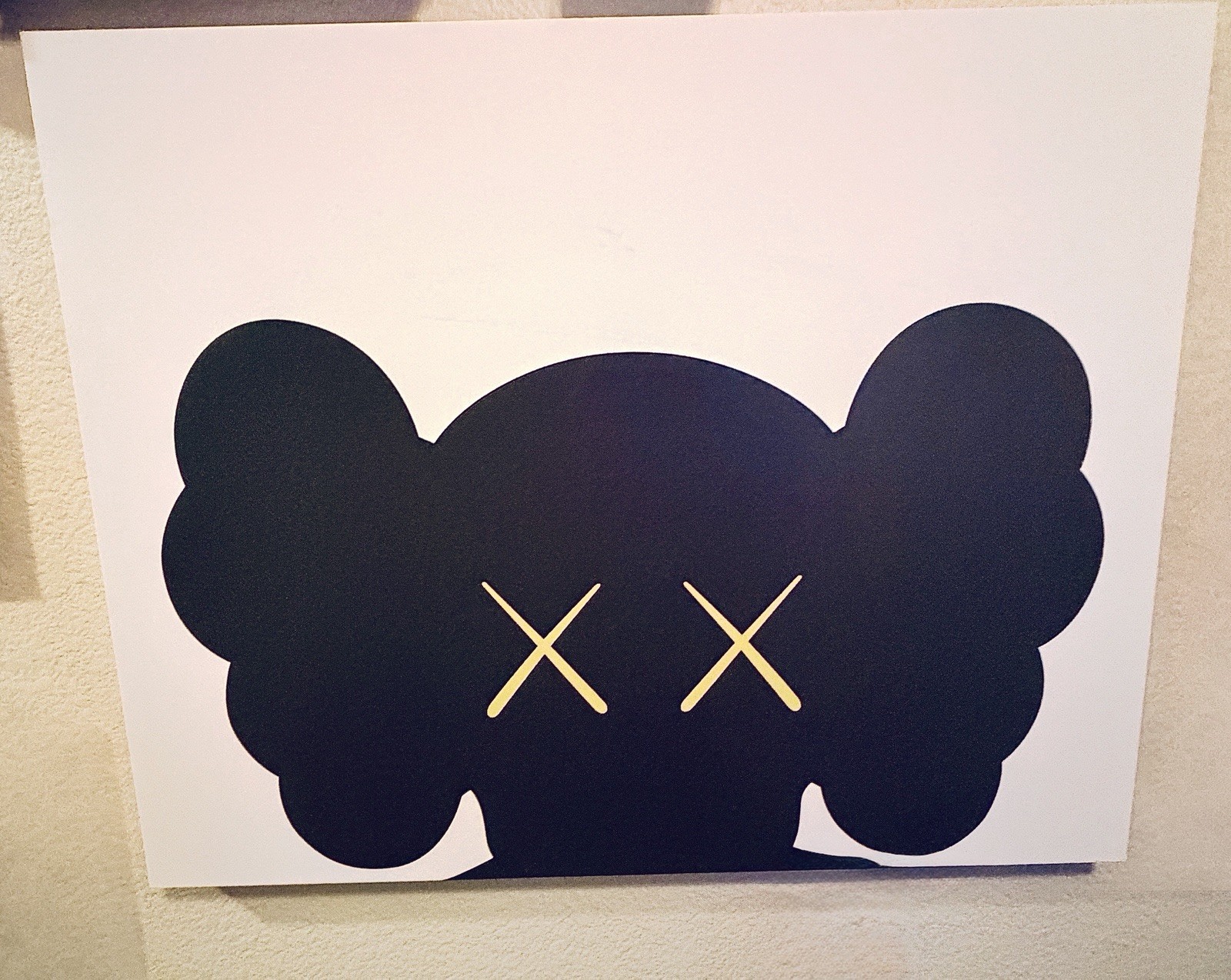 KAWS Inspired Black White XX Eyes Canvas Pop Art Minimalist Wall Decor 30×24