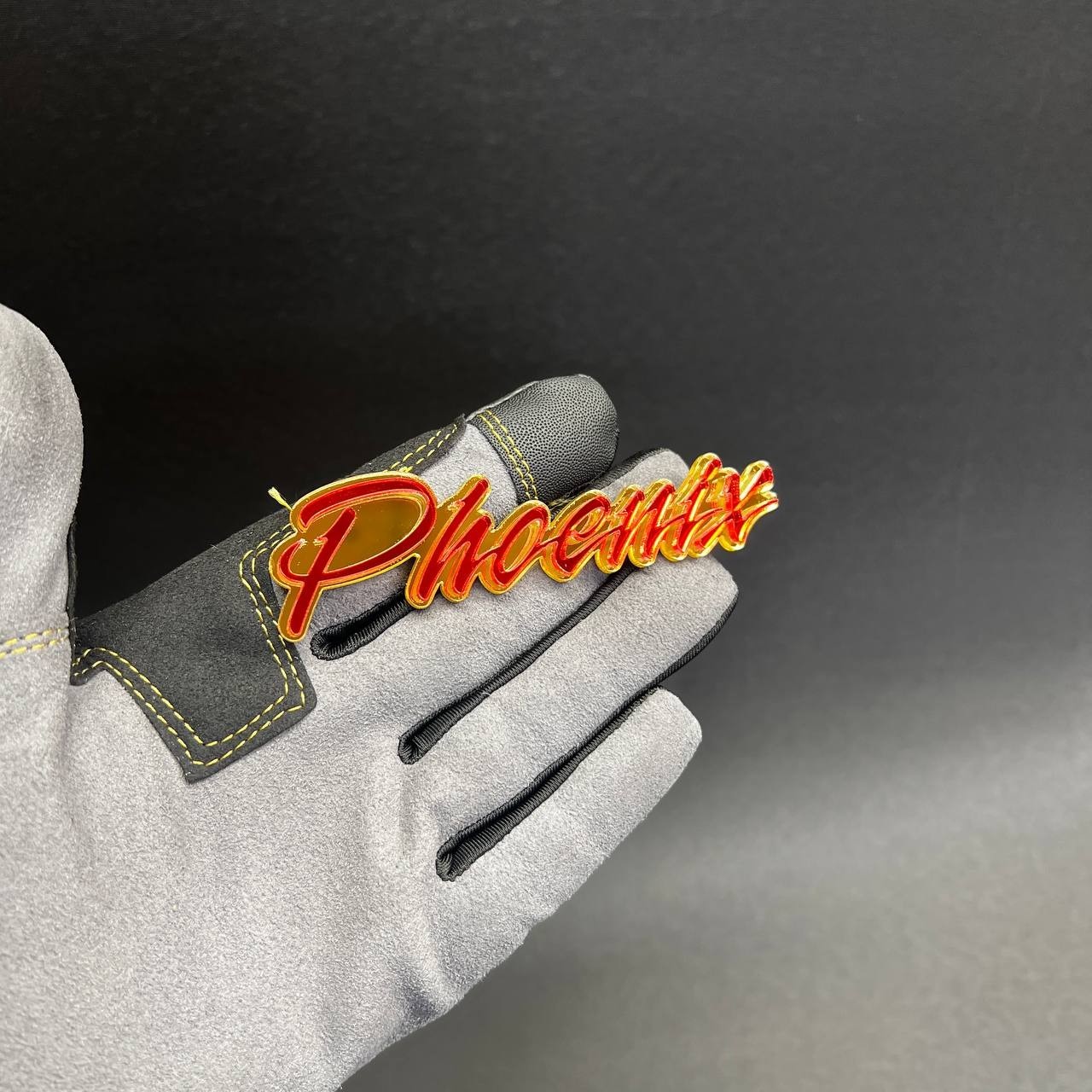 1PC PHOENIX Custom Text 3D Acrylic Car Emblem Badge Multicolor Fender Decal